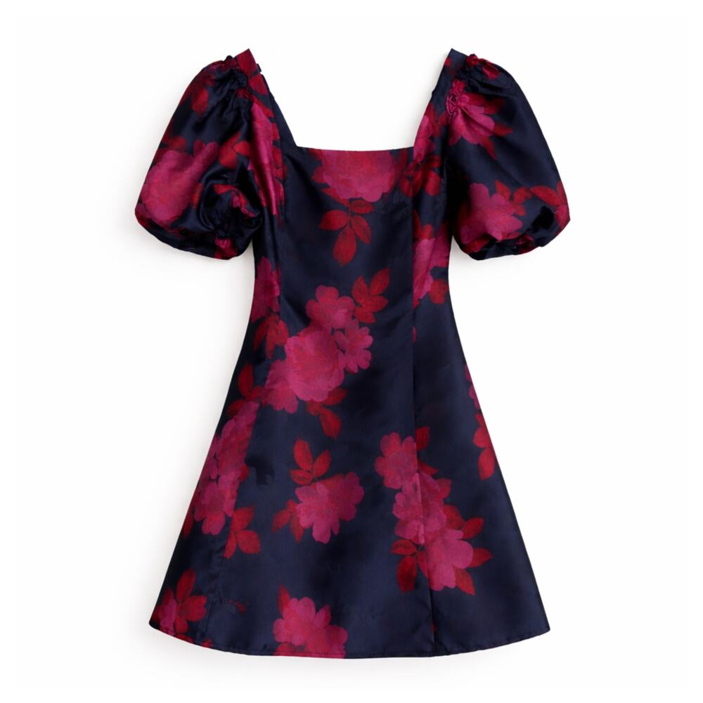 Lucy Paris Lotus Mini Dress - Navy Pink Floral - Medium - NWT - Picture 7 of 7